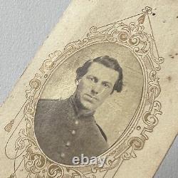 Antique CDV Photograph Handsome Man Civil War Soldier Possible ID Signature