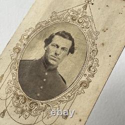 Antique CDV Photograph Handsome Man Civil War Soldier Possible ID Signature