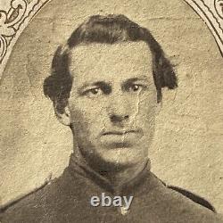 Antique CDV Photograph Handsome Man Civil War Soldier Possible ID Signature