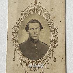 Antique CDV Photograph Handsome Man Civil War Soldier Possible ID Signature