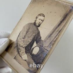 Antique CDV Photograph Handsome Soldier Mutton Chops Civil War Springfield MA