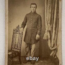 Antique CDV Photograph Handsome Young Civil War Soldier Ludlow VT