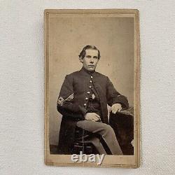 Antique CDV Photograph Handsome Young Civil War Soldier Sergeant Hartford CT