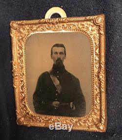 Antique CIVIL War Tintype Photograph Of Union Soldier
