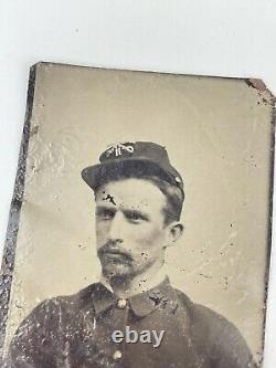 Antique CIVIL War Tintype Union Calvary Soldier Photo