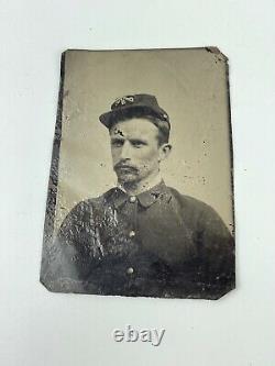 Antique CIVIL War Tintype Union Calvary Soldier Photo