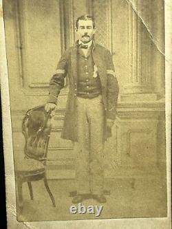 Antique Cdv Civil war Soldier Photo Sargent Union Harrisburg Pa 1860s