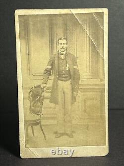 Antique Cdv Civil war Soldier Photo Sargent Union Harrisburg Pa 1860s