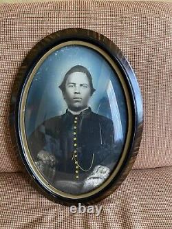 Antique Charcoal Portrait of Union Soldier