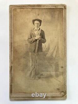 Antique Civil War Armed Union Soldier African American Photographer Cdv Photo