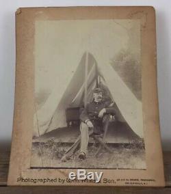 Antique Civil War Cabinet Card Photo 2nd Infantry Soldier 8X10 Rhode Island