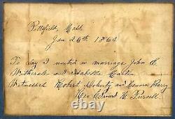 Antique Civil War Era Soldiers Marriage Cert. With Tin Type Photos & Witness