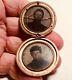 Antique Civil War Era Tintype Locket Double Photo Soldiers Pocket Case Brass