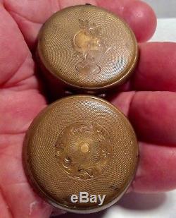 Antique Civil War Era Tintype Locket Double Photo Soldiers Pocket Case Brass