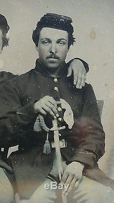 Antique Civil War New York Soldier Union Tintype Photo Private & Corporal Clean