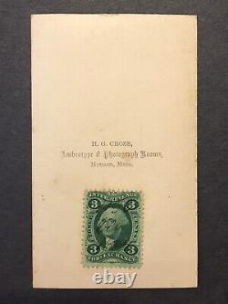 Antique Civil War Soldier Monson Massachusetts Calvary Tax Stamp Cdv Photo
