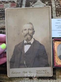 Antique Civil War Soldier Photograph, Tintype, Buttons, GAR Medal Michale Jewett