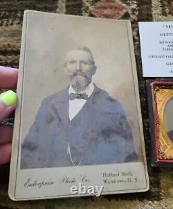 Antique Civil War Soldier Photograph, Tintype, Buttons, GAR Medal Michale Jewett