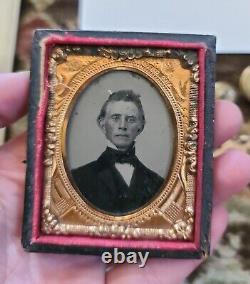 Antique Civil War Soldier Photograph, Tintype, Buttons, GAR Medal Michale Jewett