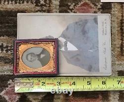 Antique Civil War Soldier Photograph, Tintype, Buttons, GAR Medal Michale Jewett