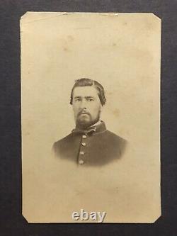 Antique Civil War Soldier Washington DC Young Bearded Man Cdv Photo