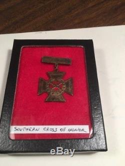 Antique Civil War Southern Cross Of Honor Original Rebel Soldiers Display Pin