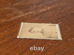 Antique Civil War Tiny CDV Union Soldier Ed Moss Photograph Iowa 35th Inf I Comp