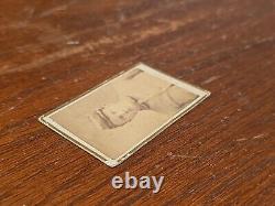 Antique Civil War Tiny CDV Union Soldier Ed Moss Photograph Iowa 35th Inf I Comp