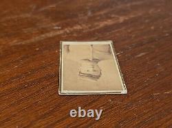 Antique Civil War Tiny CDV Union Soldier Ed Moss Photograph Iowa 35th Inf I Comp