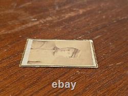 Antique Civil War Tiny CDV Union Soldier Ed Moss Photograph Iowa 35th Inf I Comp