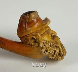 Antique Figural American civil war soldier carved Meerschaum pipe