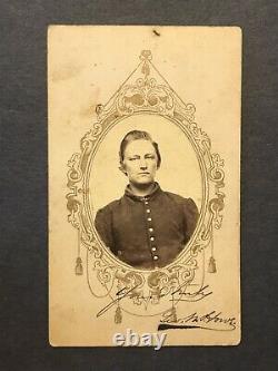 Antique Identified Civil War Soldier Yours Truly George W Howe Cdv Photo