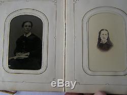 Antique Identified Photo Album Civil War Soldiers cdv Tintype girl with Cat NY NJ