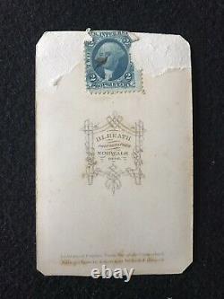 Antique Norwalk Ohio Civil War Soldier In Kepi And Tax Stamp Cdv Photo Card