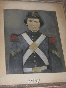 Antique Original Full Plate Framed Tintype Civil War Soldier 69th NY Identified