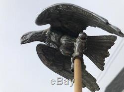 Antique Paducah Kentucky Soldier Civil War Heavy Metal Eagle Flag Topper