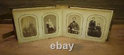Antique Photo Album Civil War Era 79 CDV's 1 Civil War Soldier Tintype c. 1860's