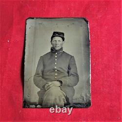 Antique Photo Album Civil War Era 79 CDV's 1 Civil War Soldier Tintype c. 1860's
