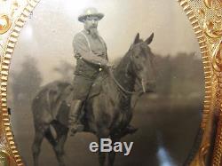 Antique Soldier Tintype Ephraim Jones 11th Corps Civil War Teamster with Horse