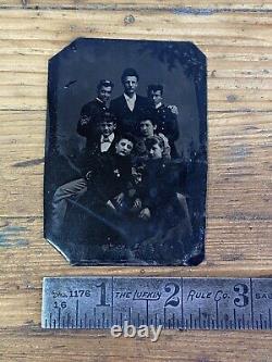 Antique Tin Type Civil War Family Photo 3 Soldier Sons