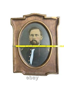 Antique Tintype Photograph Civil War Soldier Union Officer Large