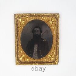 Antique Tintype Union Civil War Soldier Officer Colonel Sixth Plate Photo