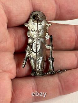 Antique Truart Kewpie Doll Sterling Silver Civil War Soldier PIn Brooch