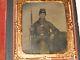 Armed Civil War Soldier 1/6 Plate Tintype & Full Case
