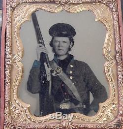 Armed Civil War Soldier Ambrotype Photo