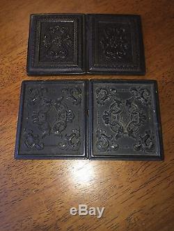 Armed Civil War Soldier Plate Ambrotype & Case lot of 2 Ninth Plates