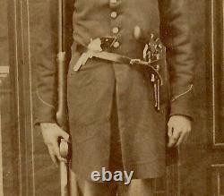 Armed Civil War soldier Union Army CDV photo, pistol, long rifle gun, Cleveland