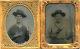 Armed Civil War soldier tintypes in rare thermoplastic case