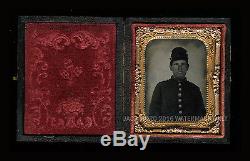 Baby Faced CIVIL War Soldier 1/9 Ambrotype Full Case
