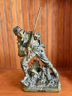 BRADLEY & HUBBARD Bronze Metal Civil War Army Soldier Statue